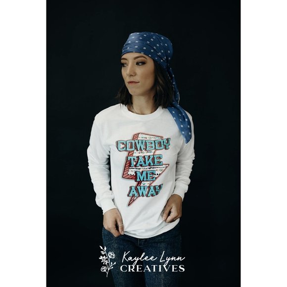 COWBOY TAKE ME AWAY Handmade Graphic Tee - Picture 4 of 6